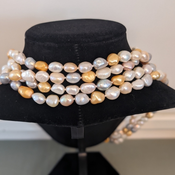 Authentic- Gold and White Pearl Necklace - Picture 3 of 3